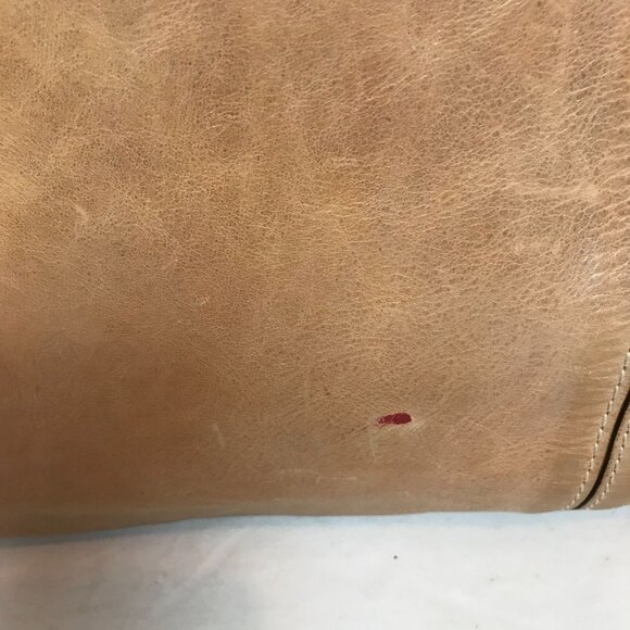 Cavalcanti Tan Leather Handmade Italian Shoulder Bag Interior Compartments 14X14 - Picture 16 of 16